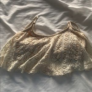 Off white lace bikini top